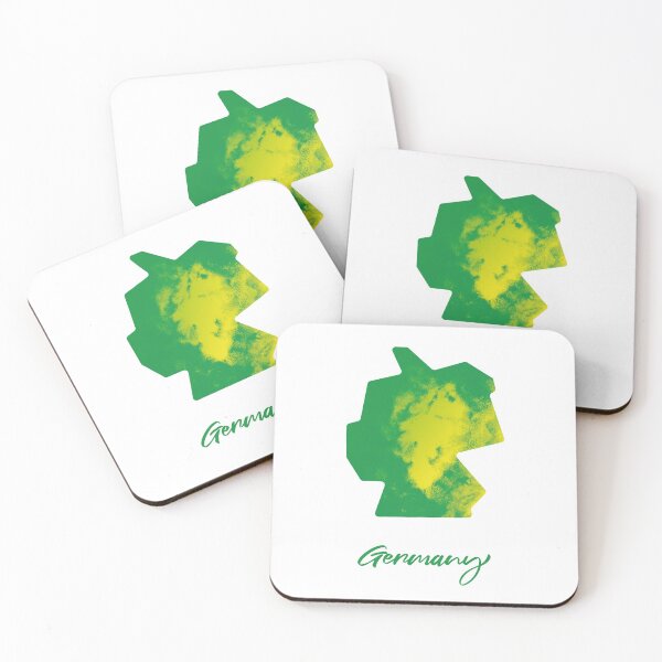 Item preview, Germany Map in Watercolor (Green and Yellow) designed and sold by Geometricshow.