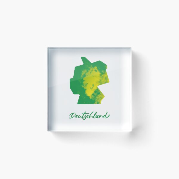 Item preview, Deutschland (Germany) Map in Watercolor (Green and Yellow) designed and sold by Geometricshow.