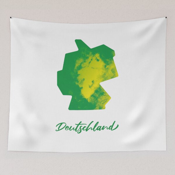 Item preview, Deutschland (Germany) Map in Watercolor (Green and Yellow) designed and sold by Geometricshow.