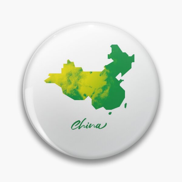 Item preview, China Map in Watercolor (Green and Yellow) designed and sold by Geometricshow.