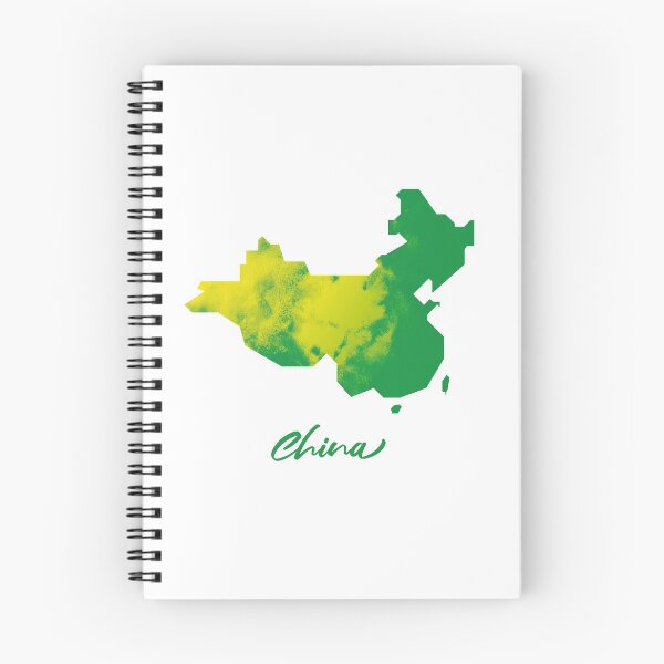 Item preview, China Map in Watercolor (Green and Yellow) designed and sold by Geometricshow.