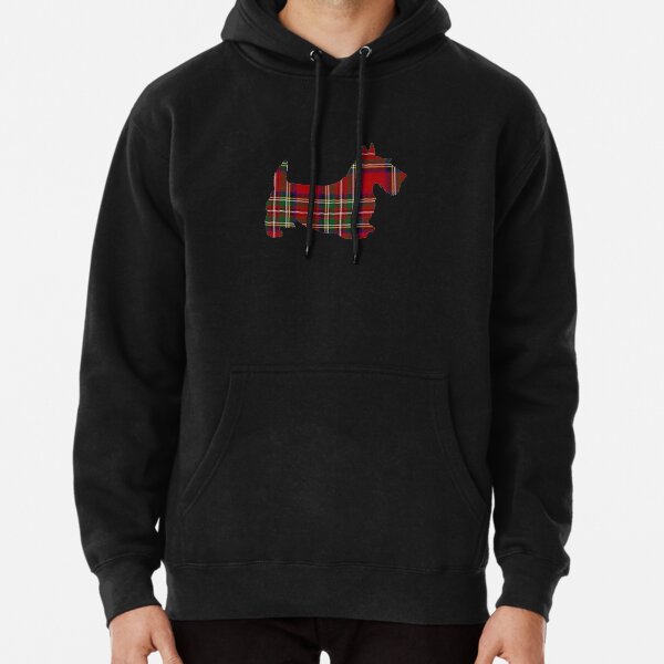 Red Tartan Scotty Dog Pullover Hoodie
