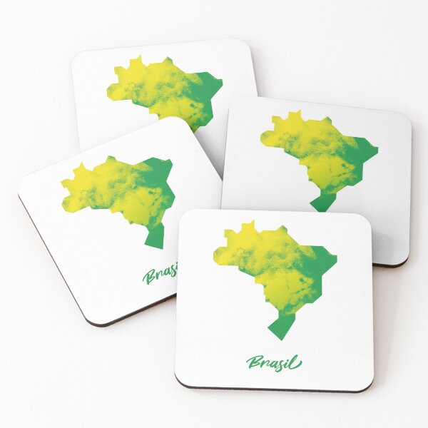 Item preview, Brasil Map in Watercolor (Green and Yellow) designed and sold by Geometricshow.