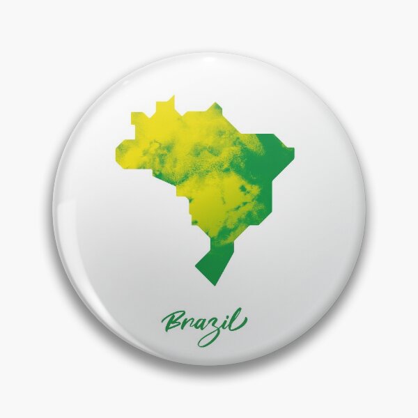 Item preview, Brazil Map in Watercolor (Green and Yellow) designed and sold by Geometricshow.