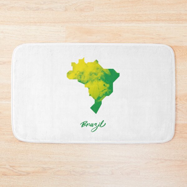 Item preview, Brazil Map in Watercolor (Green and Yellow) designed and sold by Geometricshow.