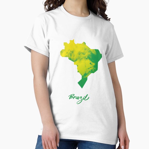 Artikel-Vorschau von Brasilien Karte in Aquarell (grün und gelb), designt und verkauft von Geometricshow.