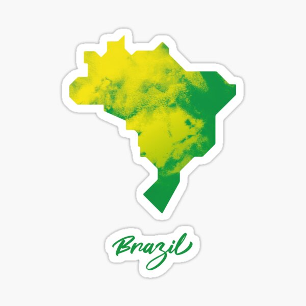 Artikel-Vorschau von Brasilien Karte in Aquarell (grün und gelb), designt und verkauft von Geometricshow.