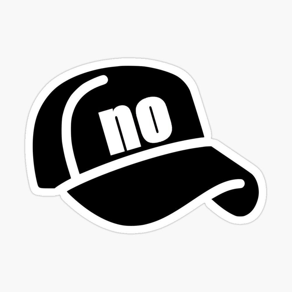 Black And White No Cap Baseball Cap Poster By Foryourcart Redbubble