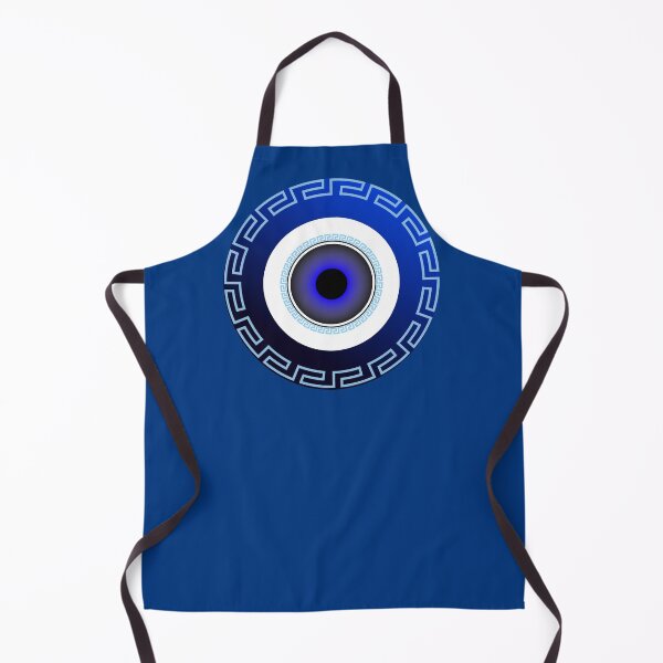 Item preview, Mati Evil Eye Light Blue Greek Key designed and sold by Yiorgos Designs.