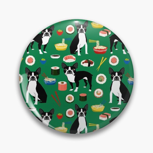 Item preview, Boston Terrier sushi funny dog art pattern gifts for dog lover pet portrait by PetFriendly designed and sold by PetFriendly.