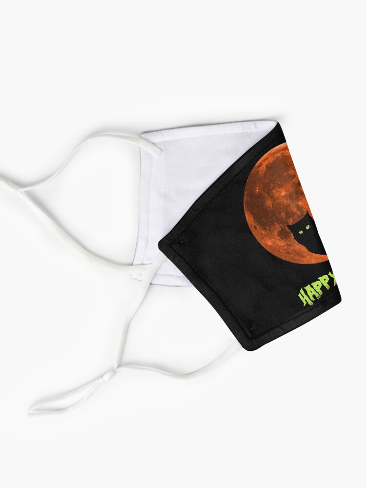 Alternate view of Black Cat | Full Blood Moon | Happy Halloween Mask