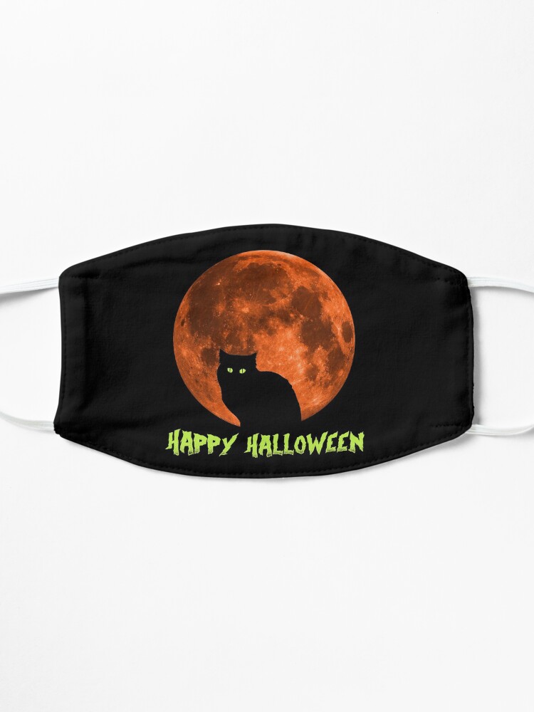 Alternate view of Black Cat | Full Blood Moon | Happy Halloween Mask