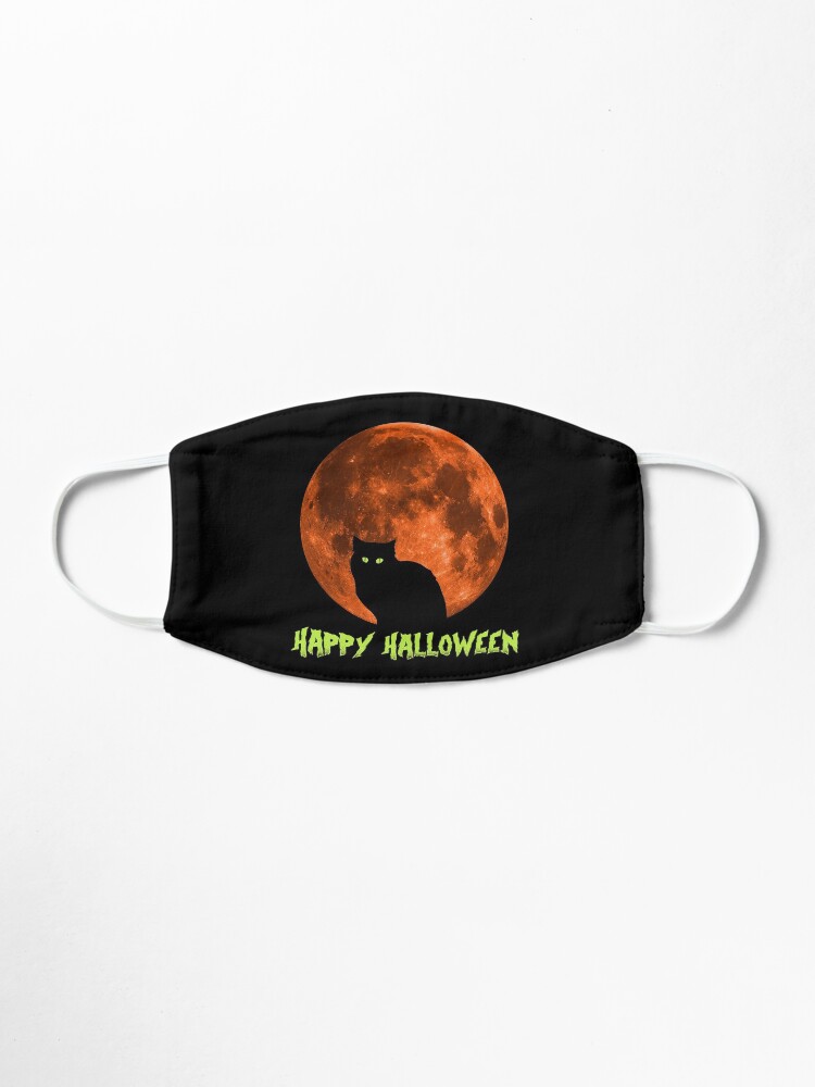 Alternate view of Black Cat | Full Blood Moon | Happy Halloween Mask