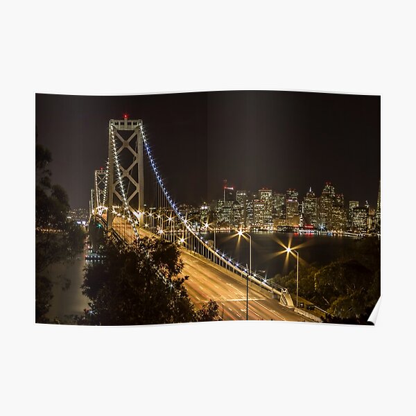 Bay Bridge at Night III Poster