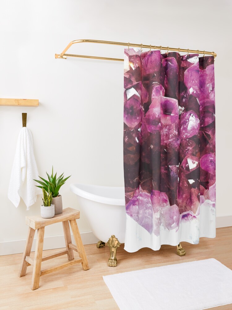 Alternate view of Purple crystal Shower Curtain