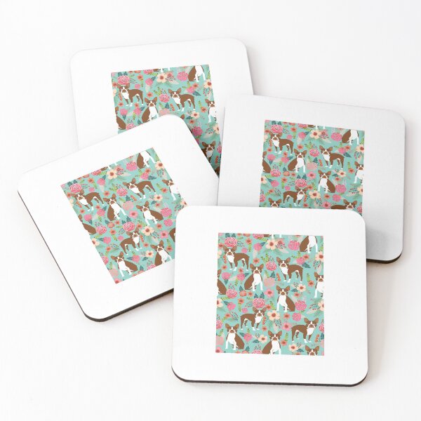 Item preview, Liver Boston Terrier florals pattern - cute dog design, dog, boston terrier designed and sold by PetFriendly.