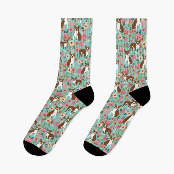 Item preview, Liver Boston Terrier florals pattern - cute dog design, dog, boston terrier designed and sold by PetFriendly.