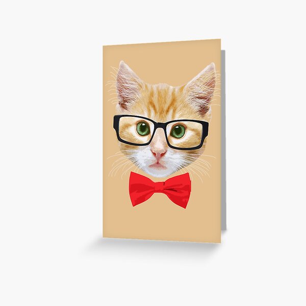 The Geek Cat Greeting Card