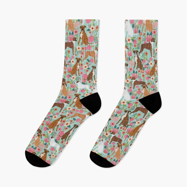 Item preview, Boxer dogs florals pattern - cute dog design, dog, Boxer dogs designed and sold by PetFriendly.