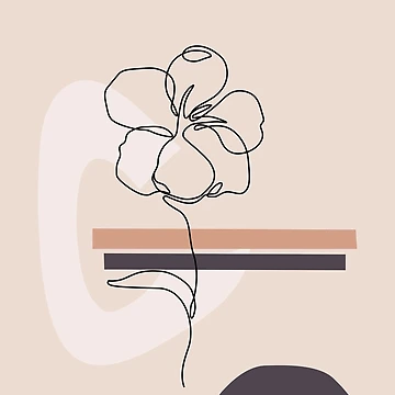 Artwork thumbnail, Line art flower by Raluk