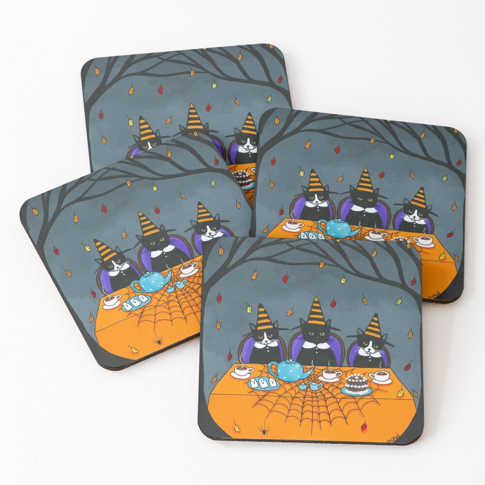 The Halloween Tea Party Coasters (Set of 4)
