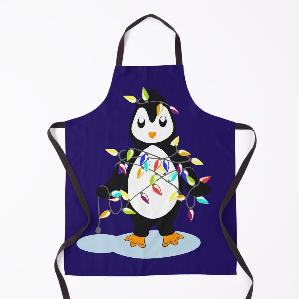 Item preview, Cute Christmas Penguin holding lights designed and sold by SeraphineArts.