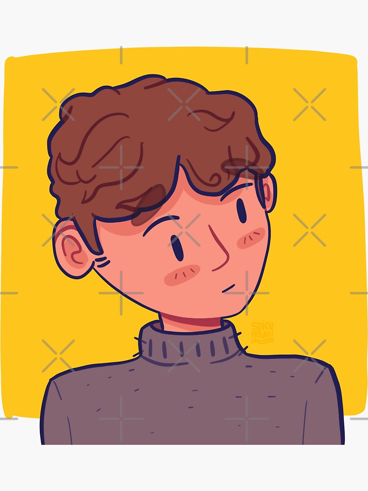 "Fuzzy Sweater Boy" Sticker for Sale by spicynudo Redbubble