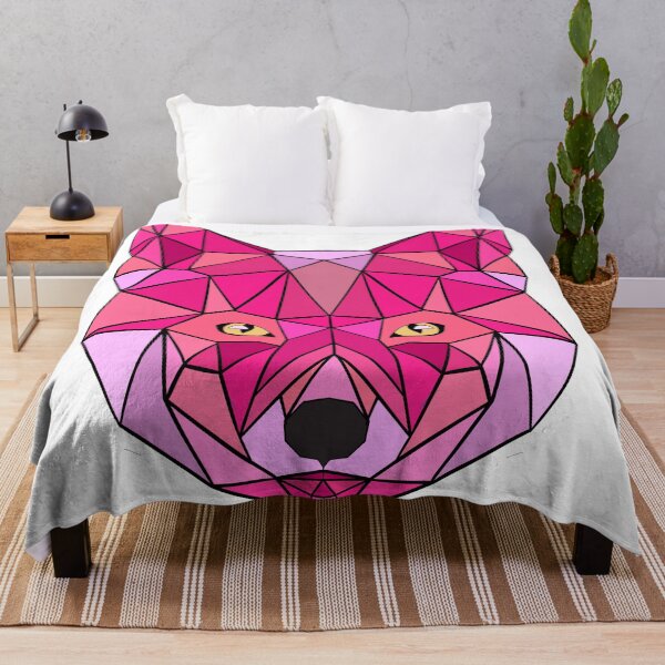 Item preview, Geometric Wolf - Pink designed and sold by Geometricshow.
