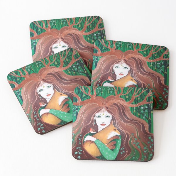 Item preview, Goddess Art, Fox, Forest, Wood Goddess designed and sold by GlitteringFox.