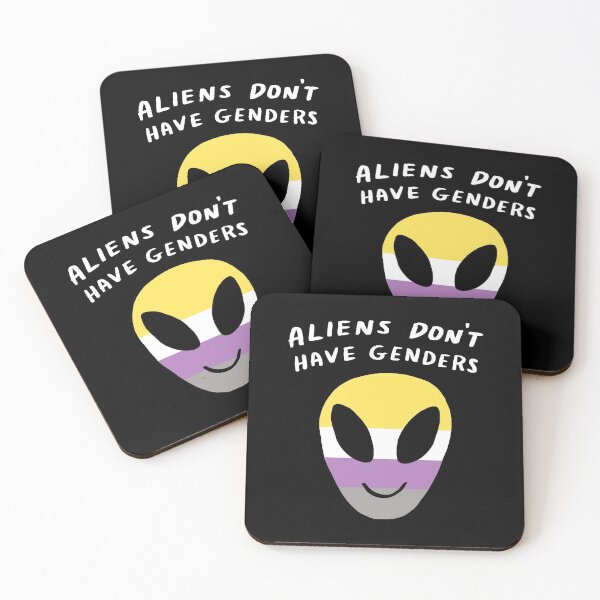 Item preview, Aliens Don't Have Genders Non-Binary LGBTQ Pride Flag designed and sold by yesqueen.