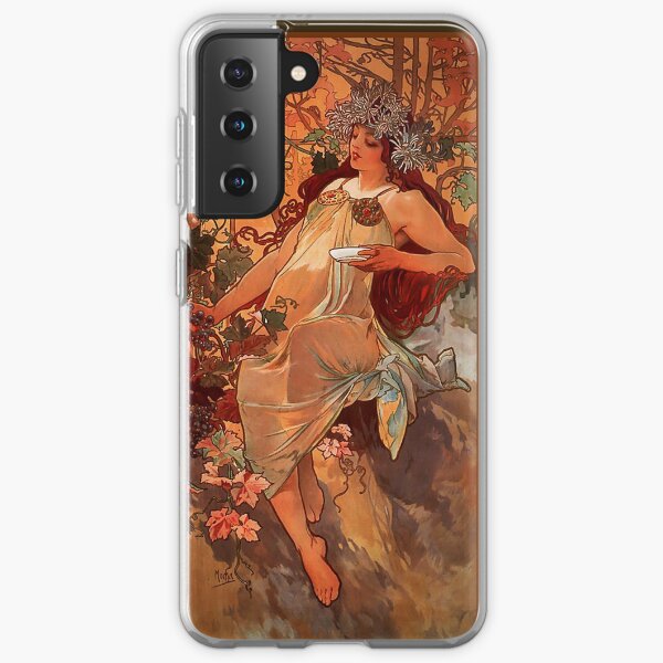 MUCHA. Alphonse Mucha. Autumn. 1896. ART NOUVEAU POSTER. Samsung Galaxy Soft Case