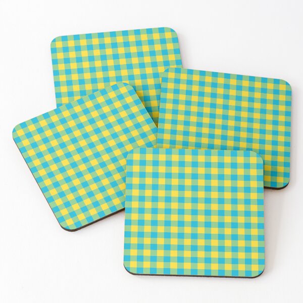 Item preview, Atoll Blue & Vibrant Yellow Buffalo Plaid designed and sold by 89BLACK.