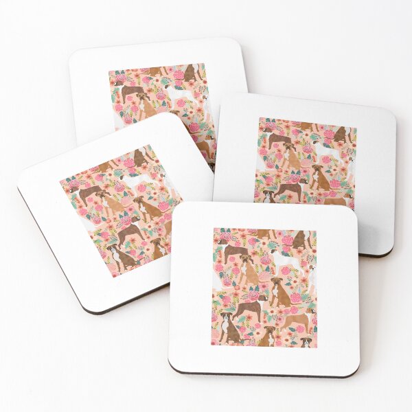 Item preview, Boxer dogs florals pattern - cute dog design, dog, Boxer dogs designed and sold by PetFriendly.