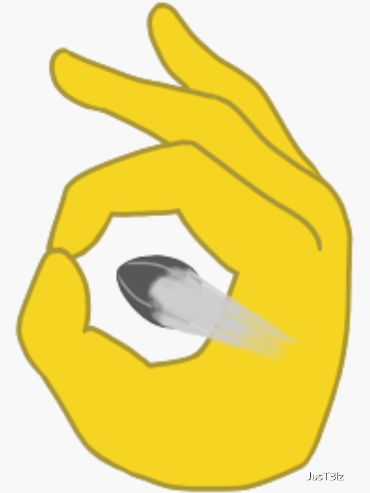 "Bullet Through OK emoji" Sticker for Sale by JusT3lz Redbubble