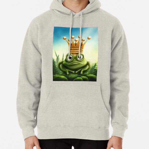 frog prince with gold crown Pullover Hoodie