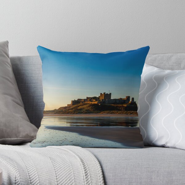 Sunrise over Bamburgh Castle Throw Pillow