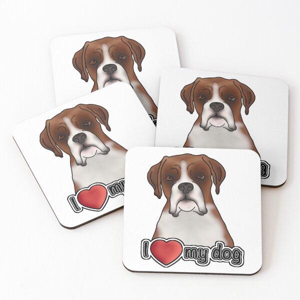 Item preview, I Love My Dog - Boxer Dog designed and sold by JadeMadeThis.