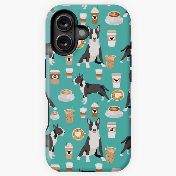 Item preview, Bull Terrier dog breed coffee latte cafe custom pet portraits  designed and sold by PetFriendly.