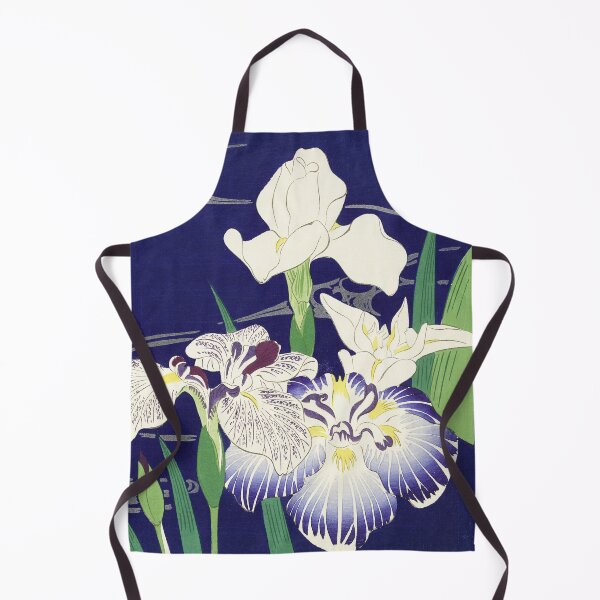 Item preview, FLOWERING WHITE IRISES IN DEEP BLUE WATER Japanese Woodcut designed and sold by BulganLumini.