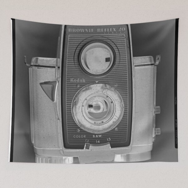 Item preview, vintage snapshot box brownie camera artwork in negative designed and sold by Christopher Ball.