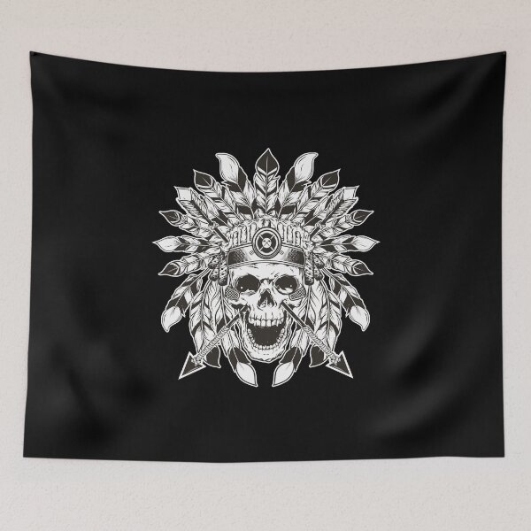 Item preview, Native American Warrior Skull designed and sold by eDigi-Arts.