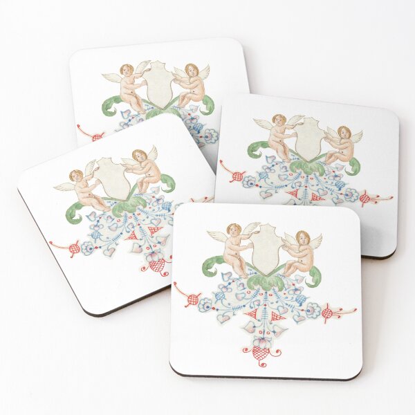 Item preview, Cherubs holding shield designed and sold by BluePenDesigns.