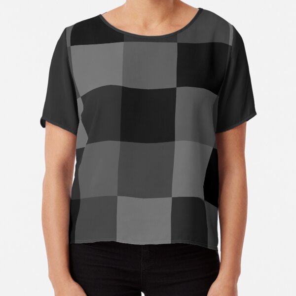 Checkered Black Chiffon Top