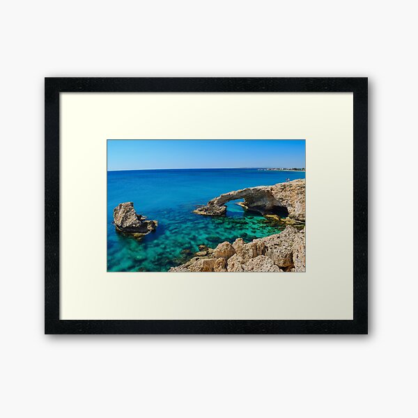 Beautiful Nature Beach Blue Cliff Framed Art Print
