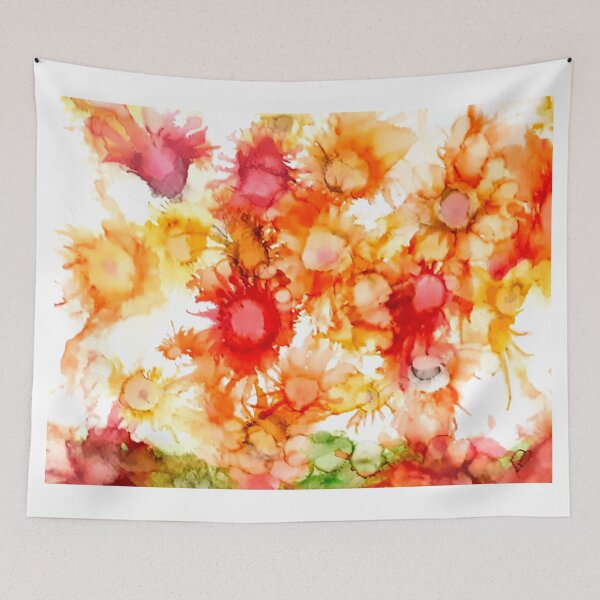 Item preview, Fluid ink Abstract art Sunflowers, Alcohol ink designed and sold by lornshep.