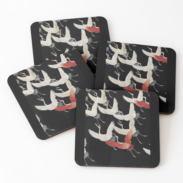 Item preview, Japanese art paint, white and red storks in flight designed and sold by RoManSmArt.