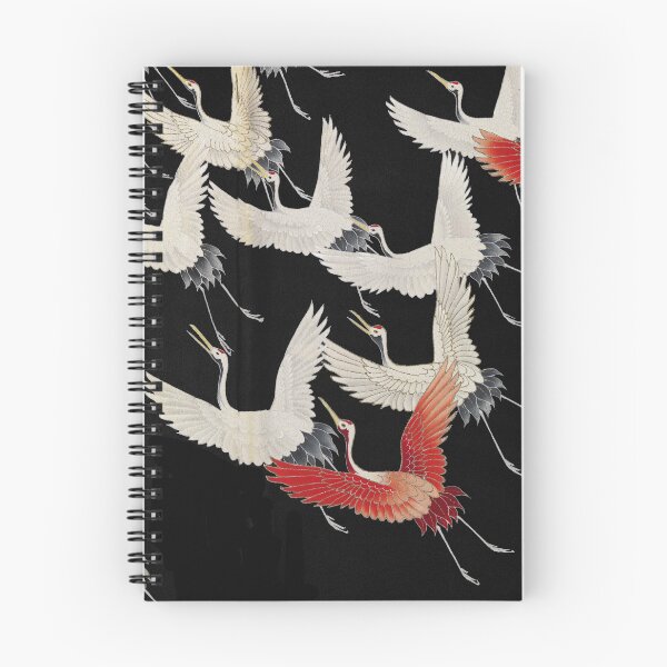 Item preview, Japanese art paint, white and red storks in flight designed and sold by RoManSmArt.