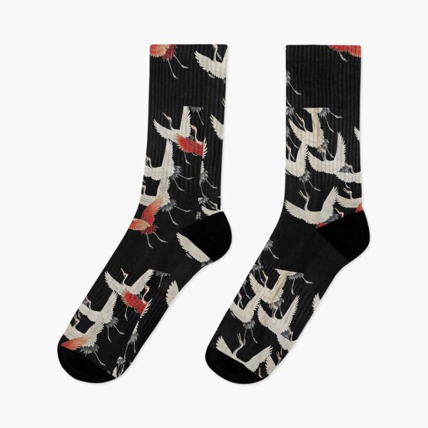 Item preview, Japanese art paint, white and red storks in flight designed and sold by RoManSmArt.