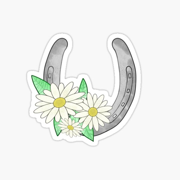 “Horseshoe Flowers” Sticker for Sale by avalw | Redbubble