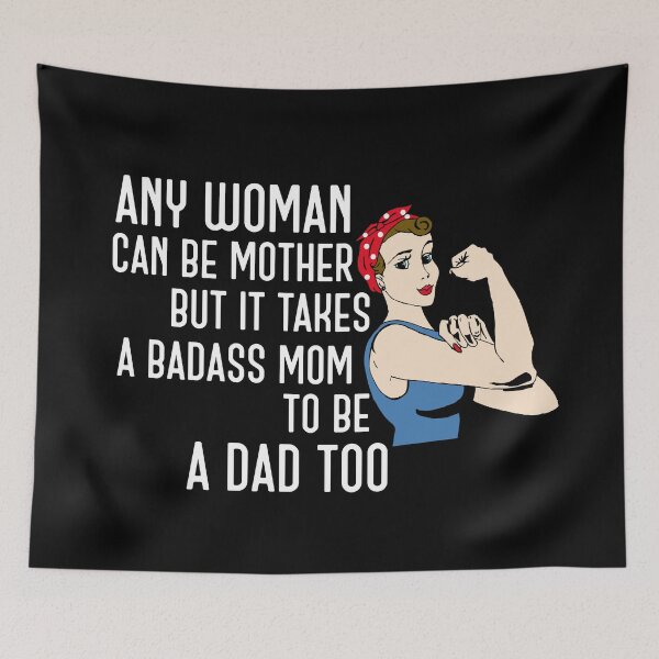 Item preview, badass mom who is dad also (white) designed and sold by bumperapparels.